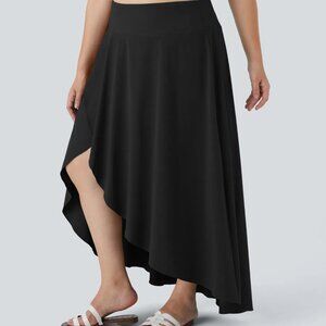 Breezeful™ High Waisted High Low Ruffle 2-in-1 Flowy Midi Quick Dry Casual Plus